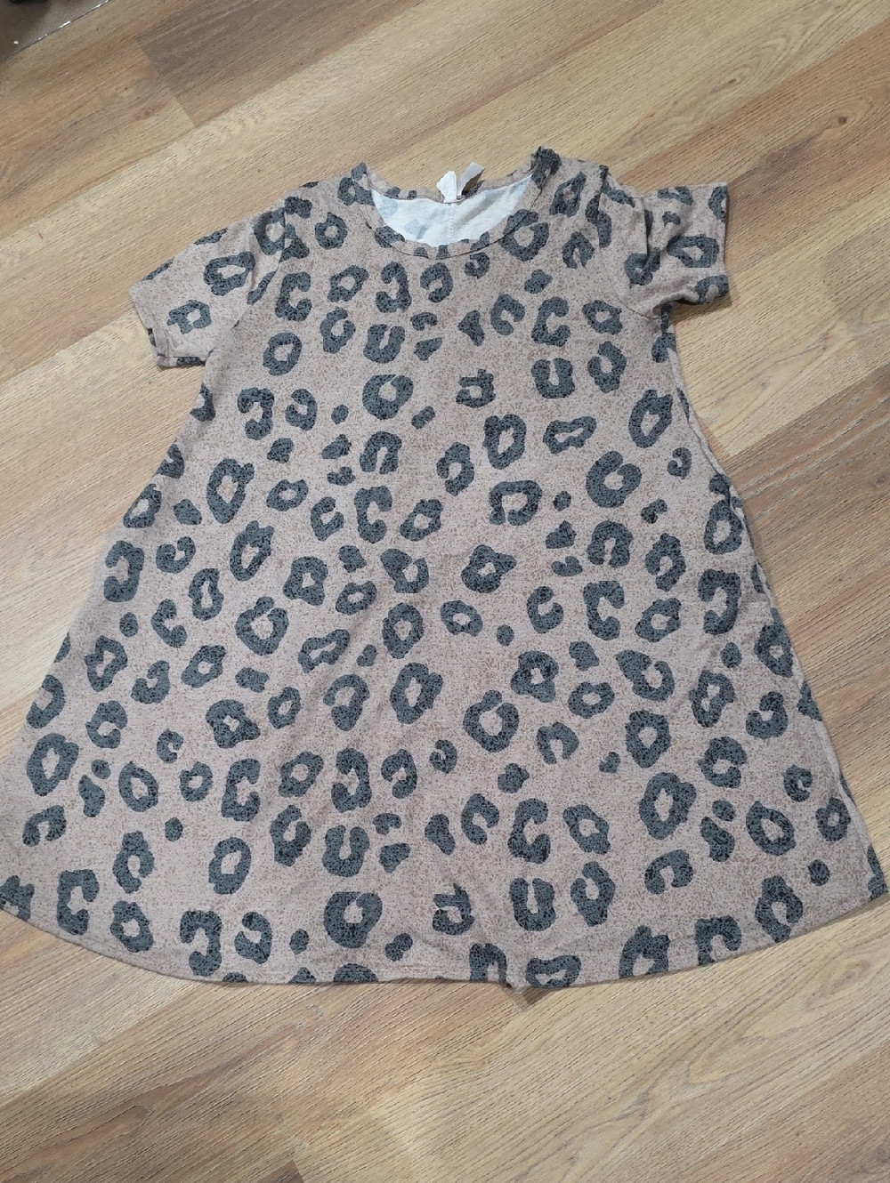 Womens Leopard Print Short Sleeve Dress